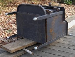 moving the woodstove with rollers
