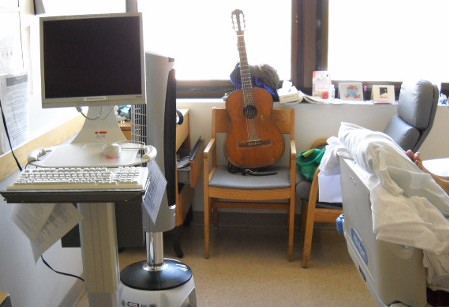 guitar in hospital room